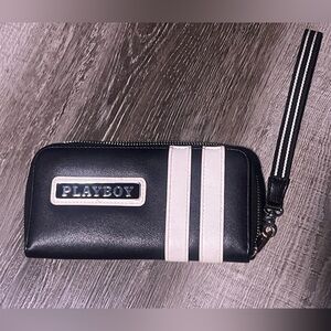 PLAYBOY Black and White Striped Wallet